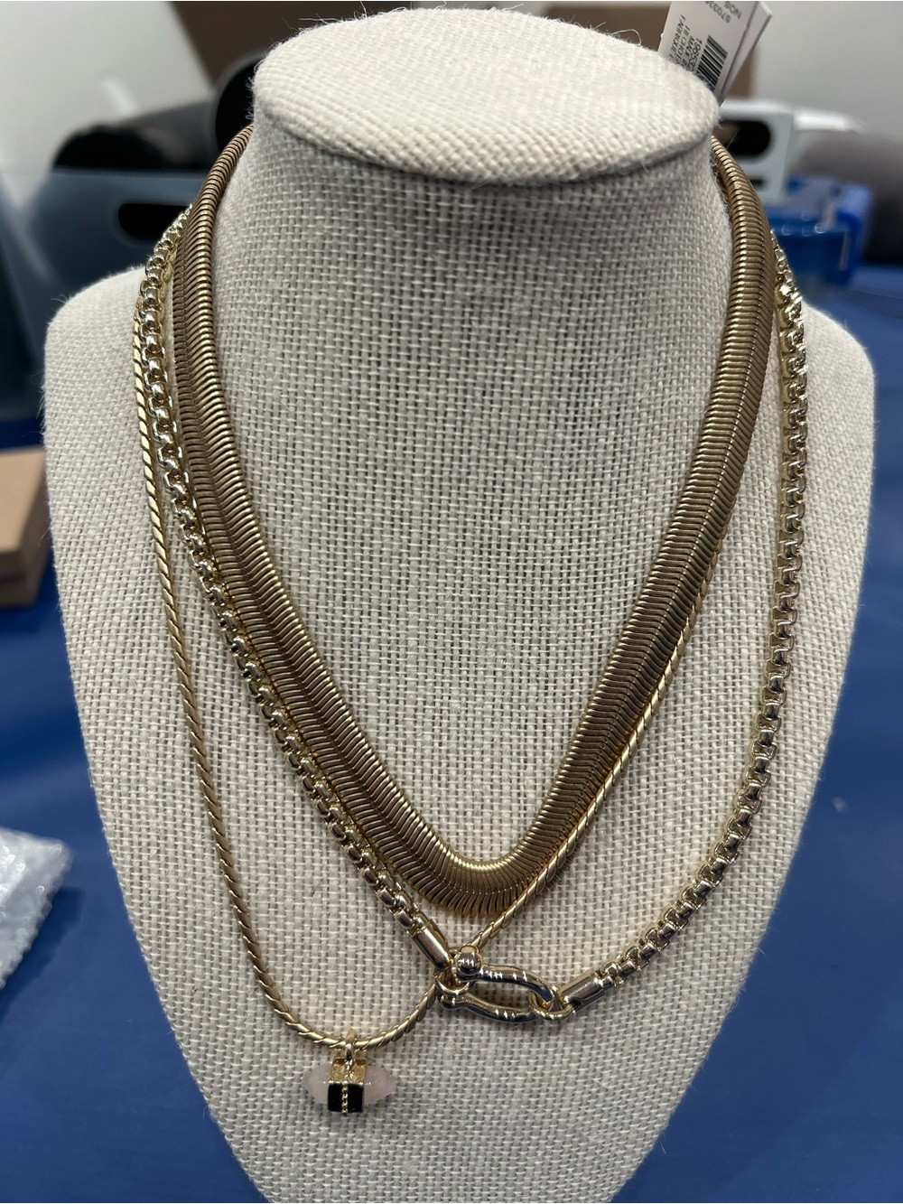 White House Black Market Gold-Tone Layered Statement Necklace
